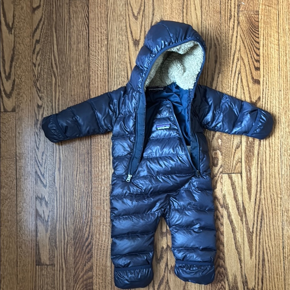 Navy Hooded Baby Snowsuit